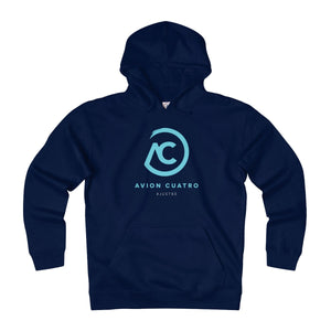 Blue AC Logo Heavyweight Fleece Hoodie - Avion Cuatro