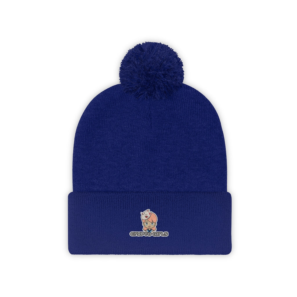 Crypto Girls Pom Pom Beanie