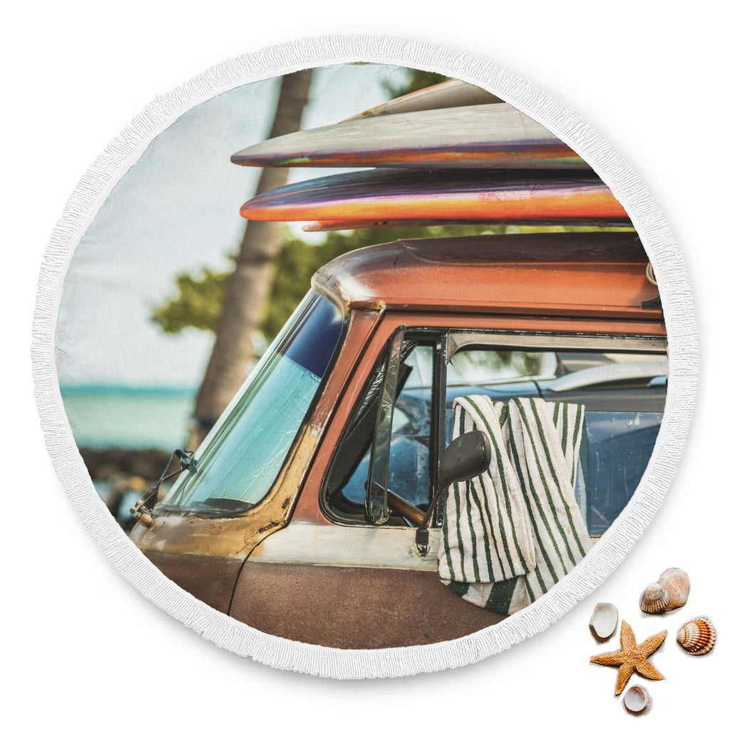 VW Board Round Beach Blanket - Avion Cuatro