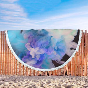 Blue Smoke Round Beach Blanket - Avion Cuatro