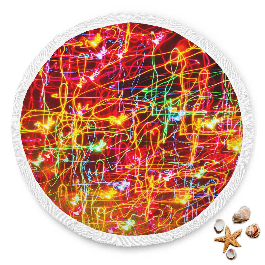Red Light Round Beach Blanket - Avion Cuatro