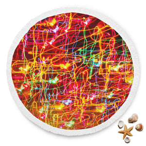Red Light Round Beach Blanket - Avion Cuatro