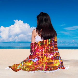 Red Light Round Beach Blanket - Avion Cuatro