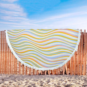Orange Illusion Round Beach Blanket - Avion Cuatro