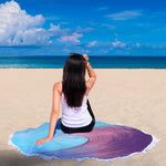 Purple Wave Round Beach Blanket - Avion Cuatro
