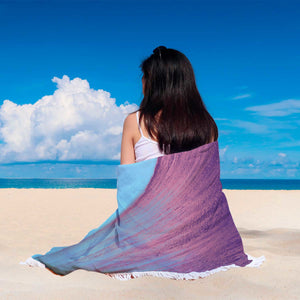 Purple Wave Round Beach Blanket - Avion Cuatro
