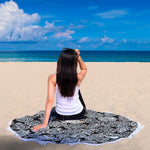 White Blossom Round Beach Blanket - Avion Cuatro