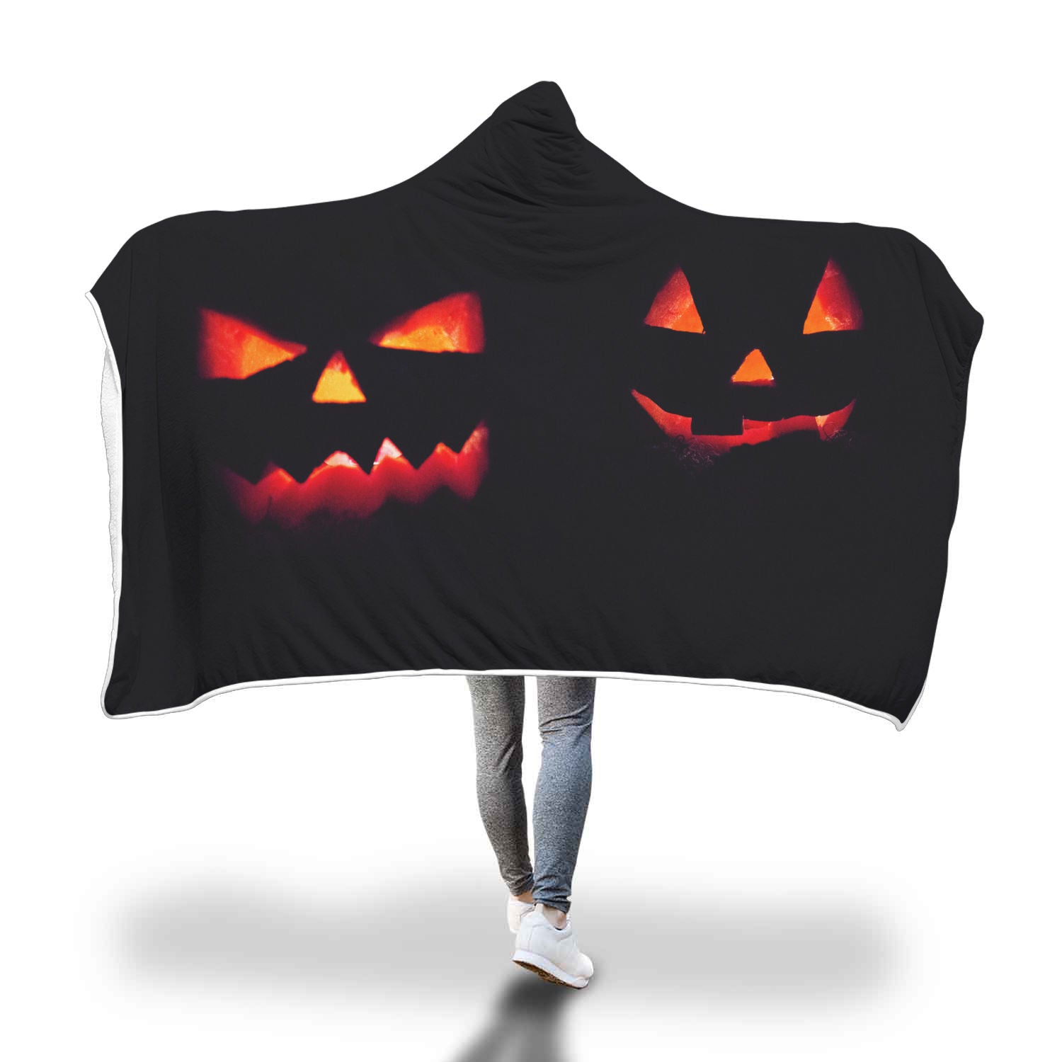 Black Jack-o-Lantern Hooded Blanket - Avion Cuatro