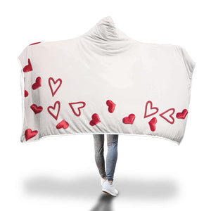 White Heart Hooded Blanket - Avion Cuatro