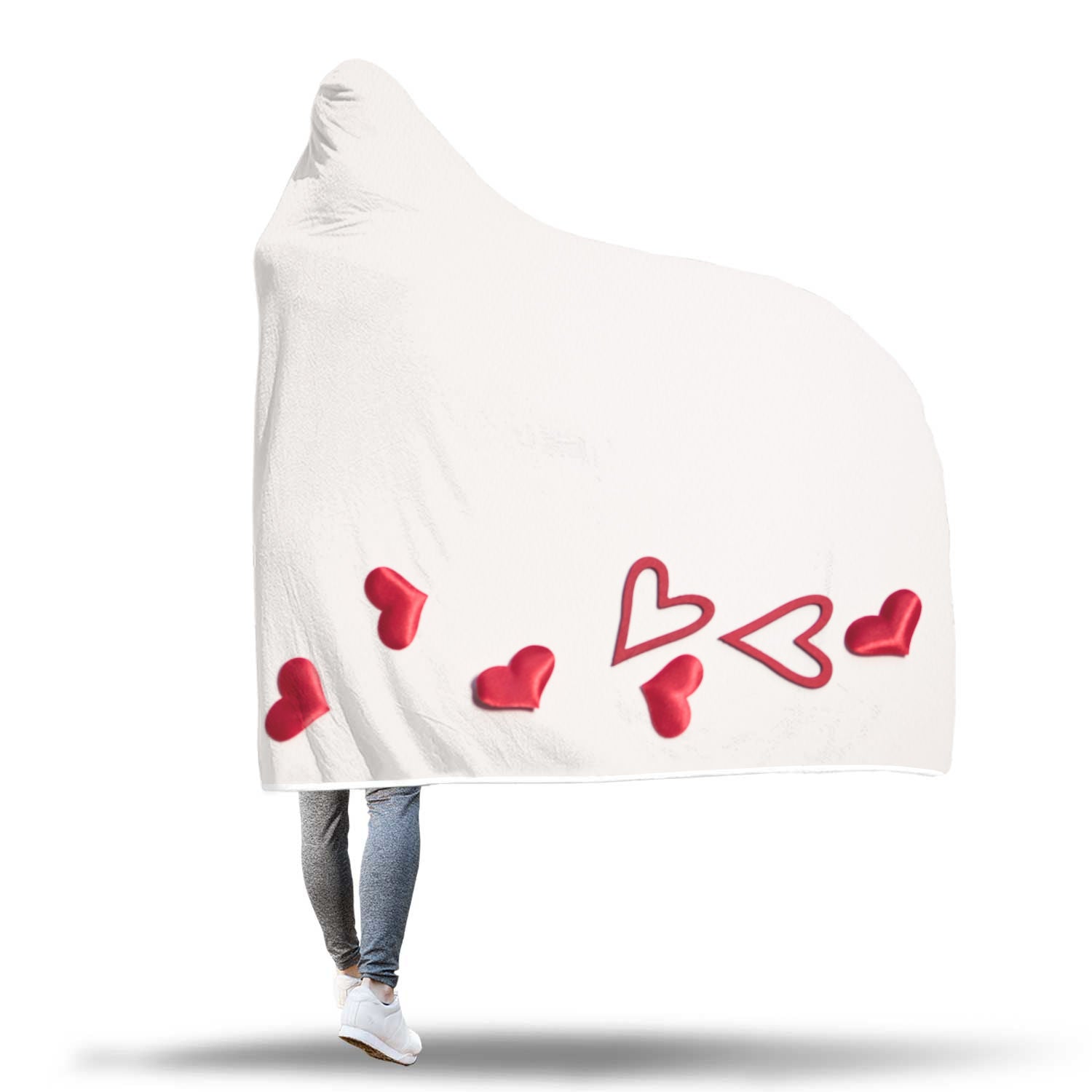 White Heart Hooded Blanket - Avion Cuatro