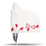 White Heart Hooded Blanket - Avion Cuatro
