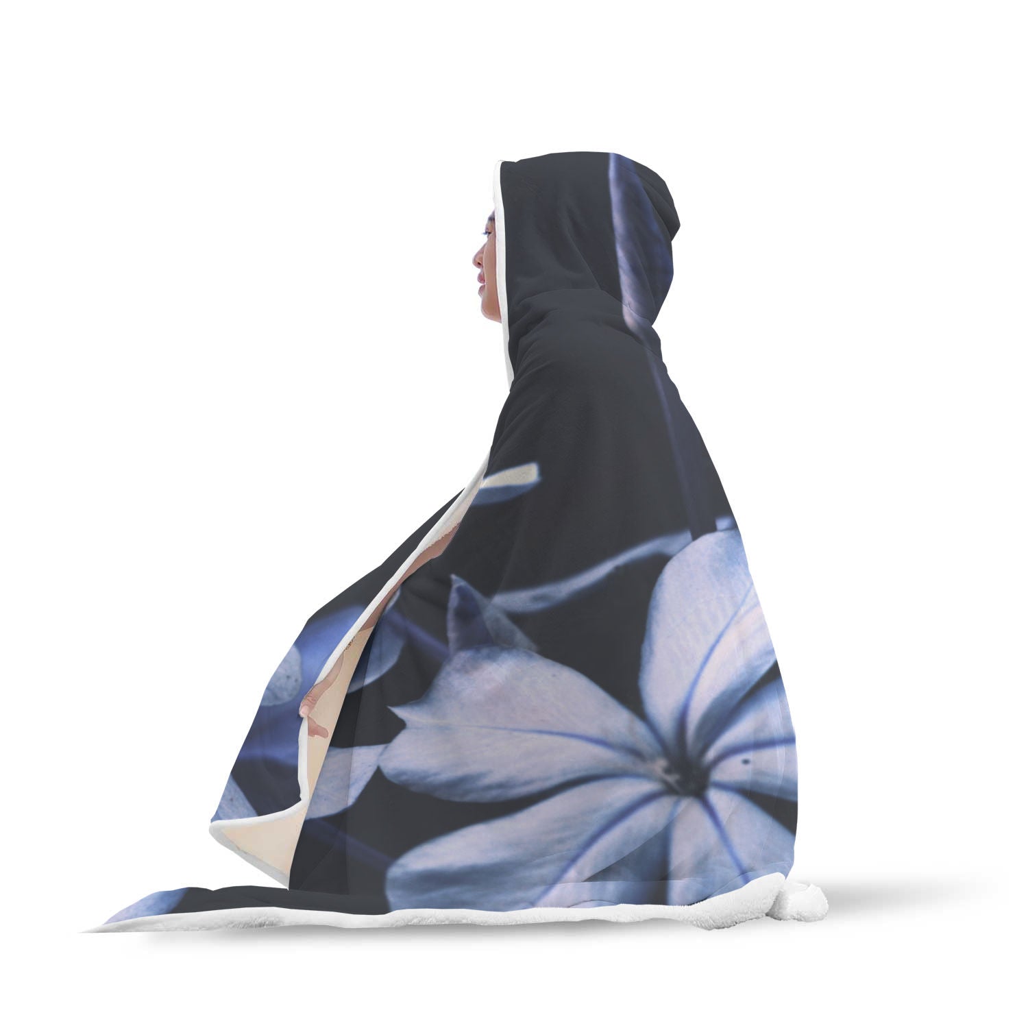 Blue Flower Hooded Blanket - Avion Cuatro