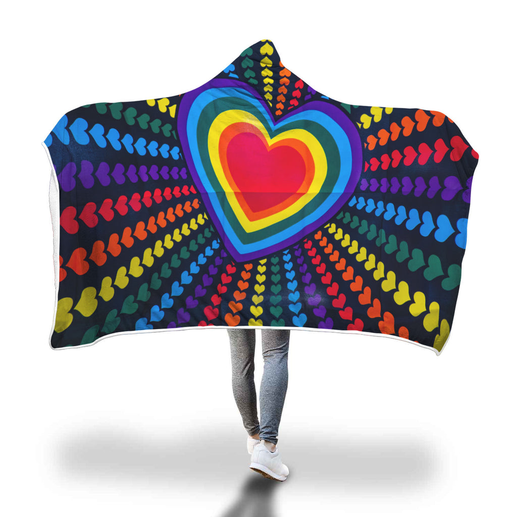 Colorful Heart Hooded Blanket - Avion Cuatro