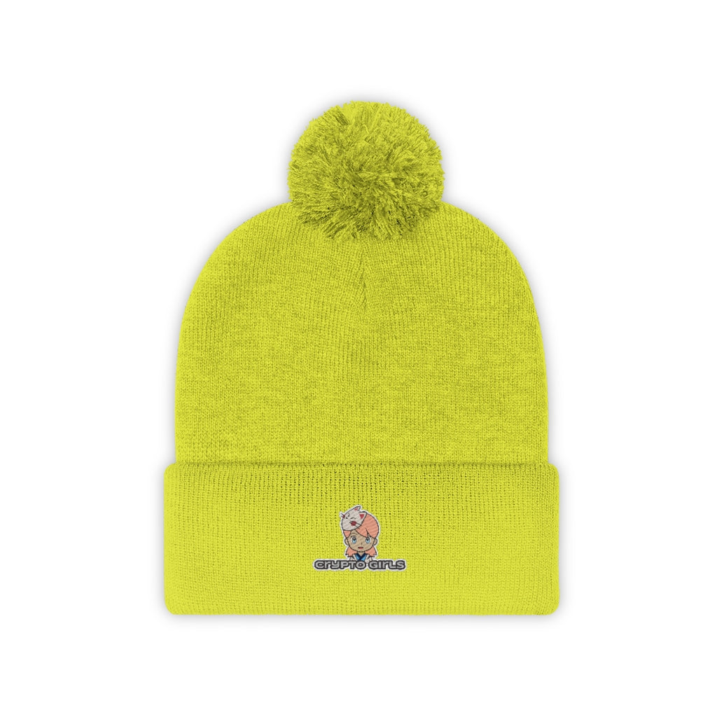 Crypto Girls Pom Pom Beanie