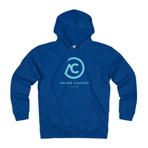 Blue AC Logo Heavyweight Fleece Hoodie - Avion Cuatro
