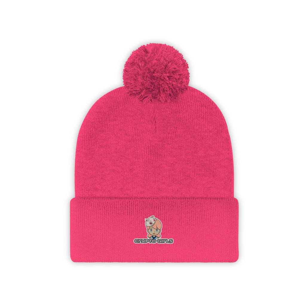 Crypto Girls Pom Pom Beanie