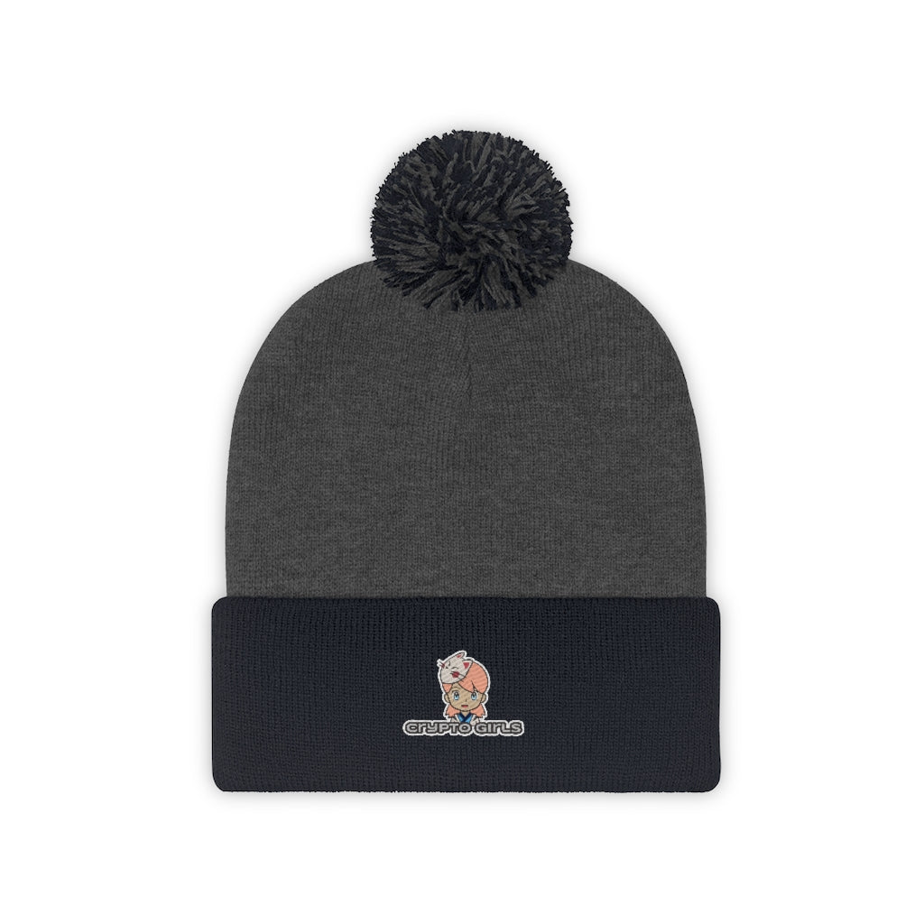 Crypto Girls Pom Pom Beanie