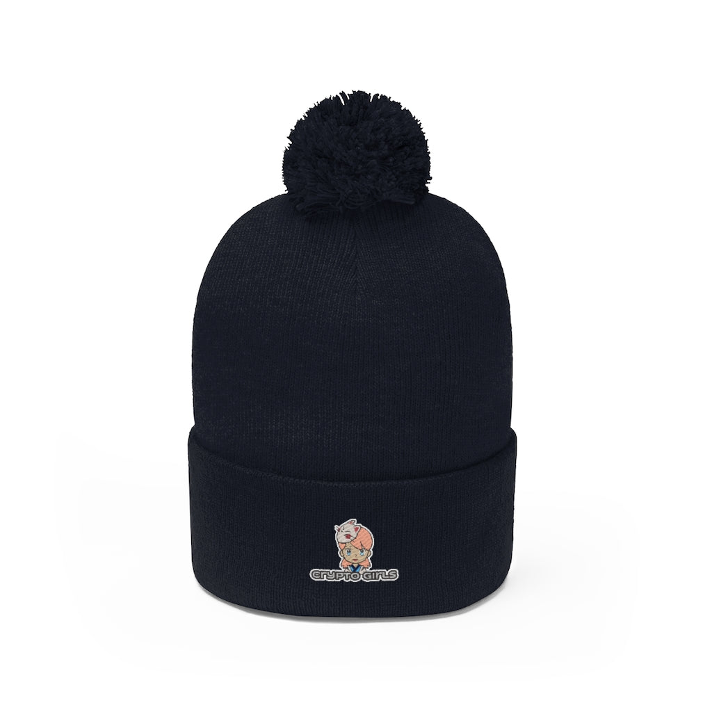Crypto Girls Pom Pom Beanie