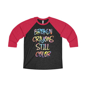 Women's Broken Crayon 3/4 Raglan Tee - Avion Cuatro