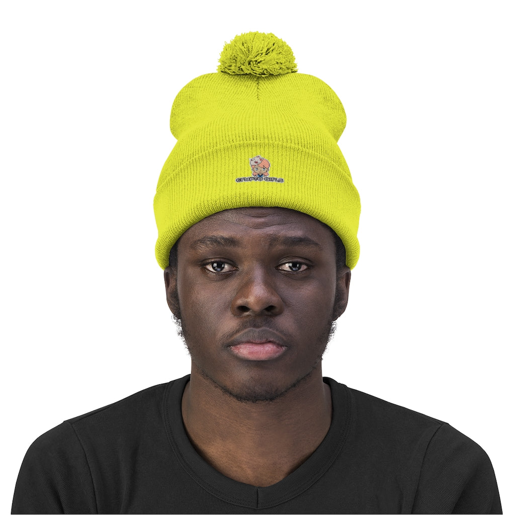 Crypto Girls Pom Pom Beanie
